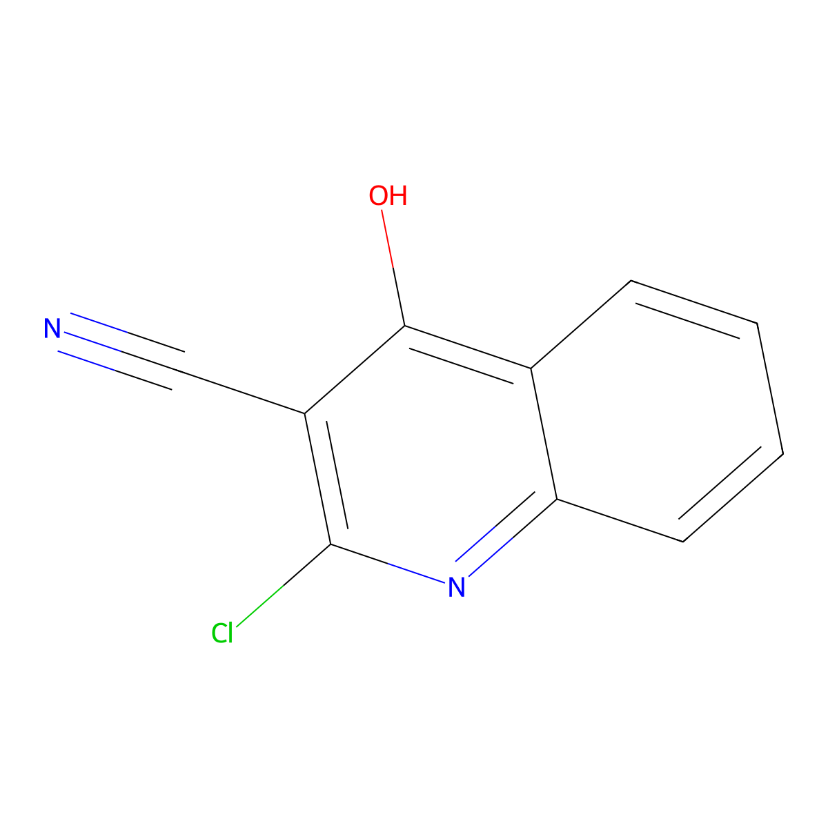 2-Chloro-4-hydroxyquinoline-3-carbonitrile molecular structure, CAS 69875-52-1