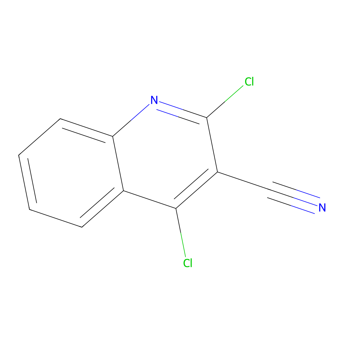2,4-Dichloroquinoline-3-carbonitrile molecular structure, CAS 69875-54-3