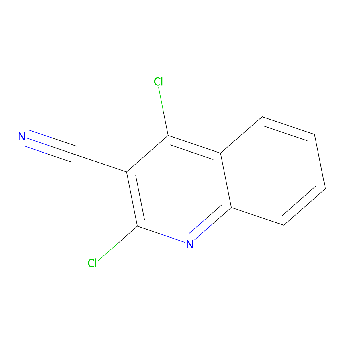 2,4-Dichloroquinoline-3-carbonitrile molecular structure, CAS 69875-54-3