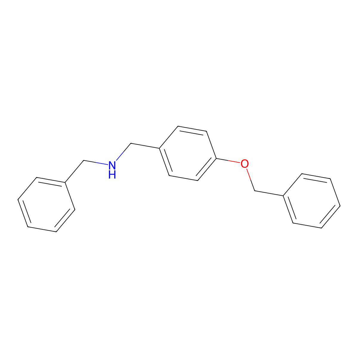 Benzyl-(4-benzyloxy-benzyl)-amine molecular structure, CAS 69875-83-8