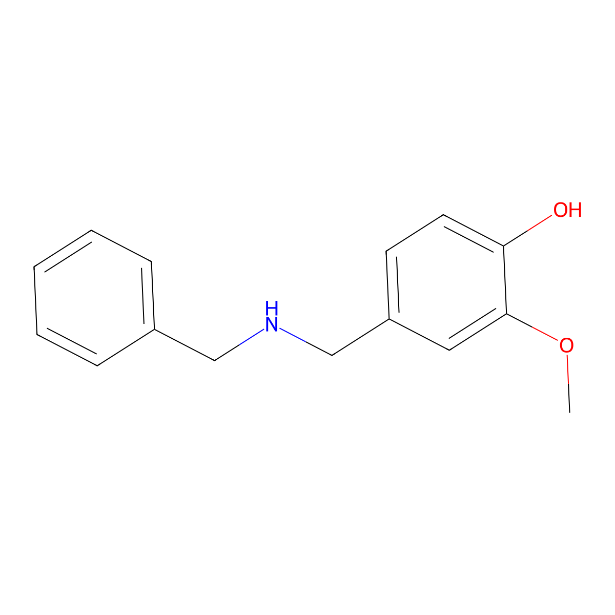4-((Benzylamino)methyl)-2-methoxyphenol molecular structure, CAS 69875-94-1