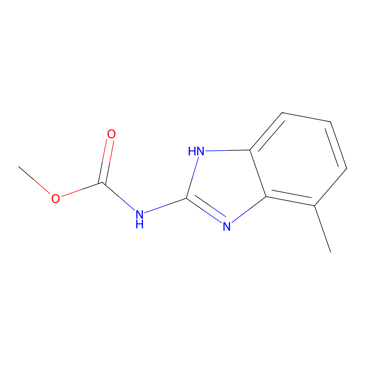 Methyl (4(or 5)-methyl-1H-benzimidazol-2-yl)carbamate molecular structure, CAS 69878-51-9