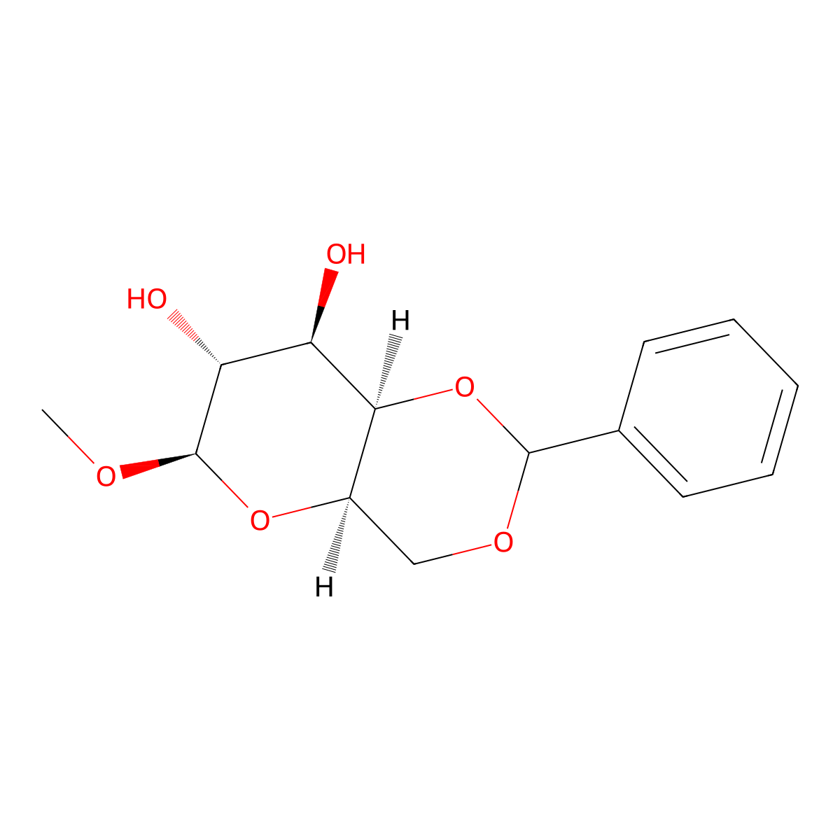 Methyl 4,6-O-benzylidene-b-D-galactopyranoside molecular structure, CAS 6988-39-2