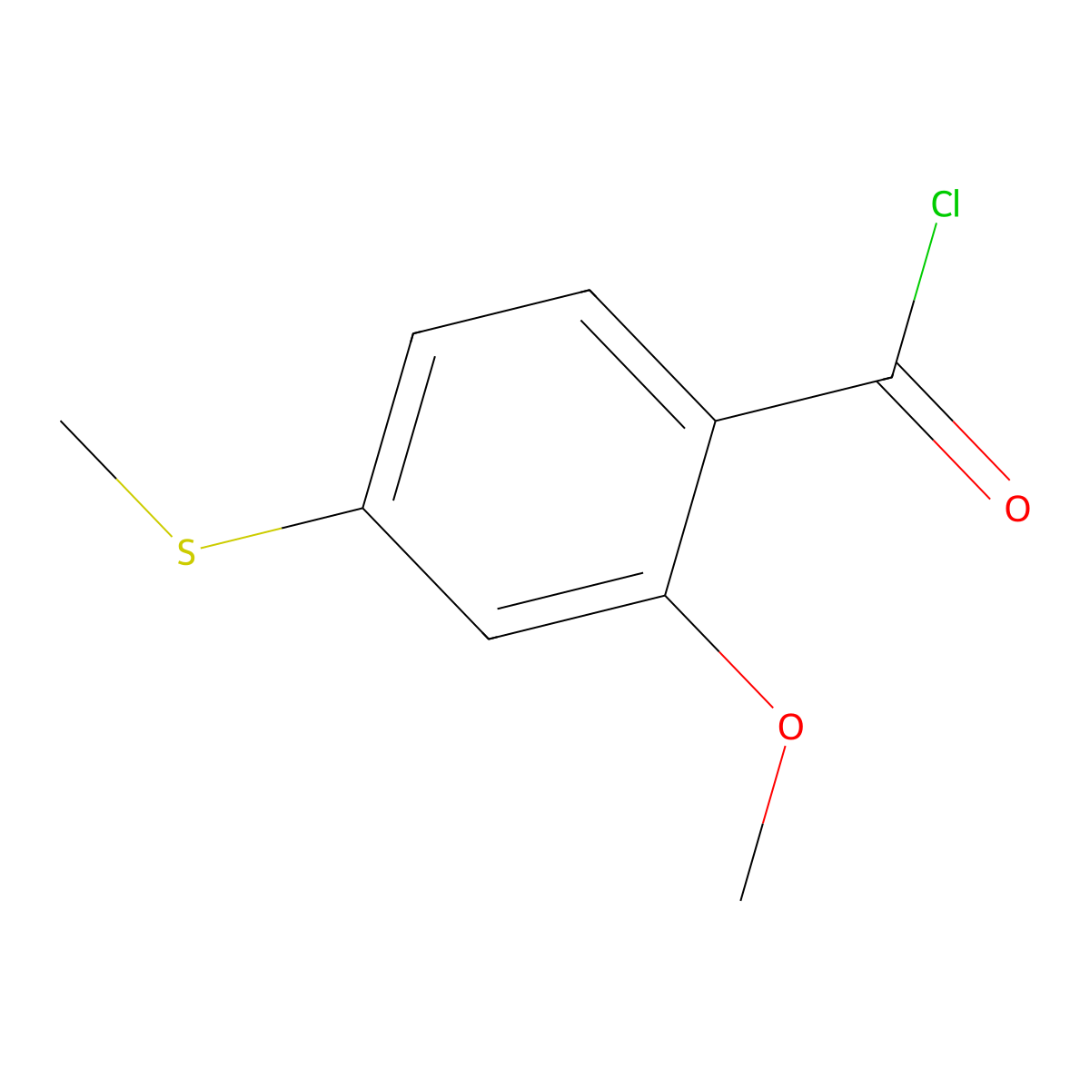 2-Methoxy-4-(methylthio)benzoyl chloride molecular structure, CAS 69883-78-9