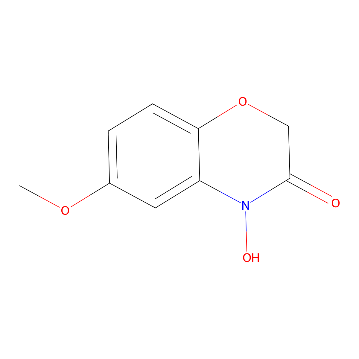 4-Hydroxy-6-methoxy-2H-1,4-benzoxazin-3(4H)-one molecular structure, CAS 69884-06-6