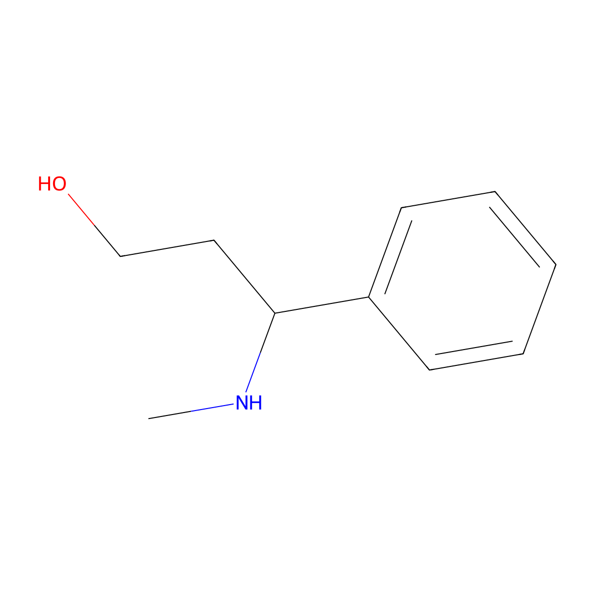 3-(Methylamino)-3-phenylpropan-1-ol molecular structure, CAS 69888-75-1