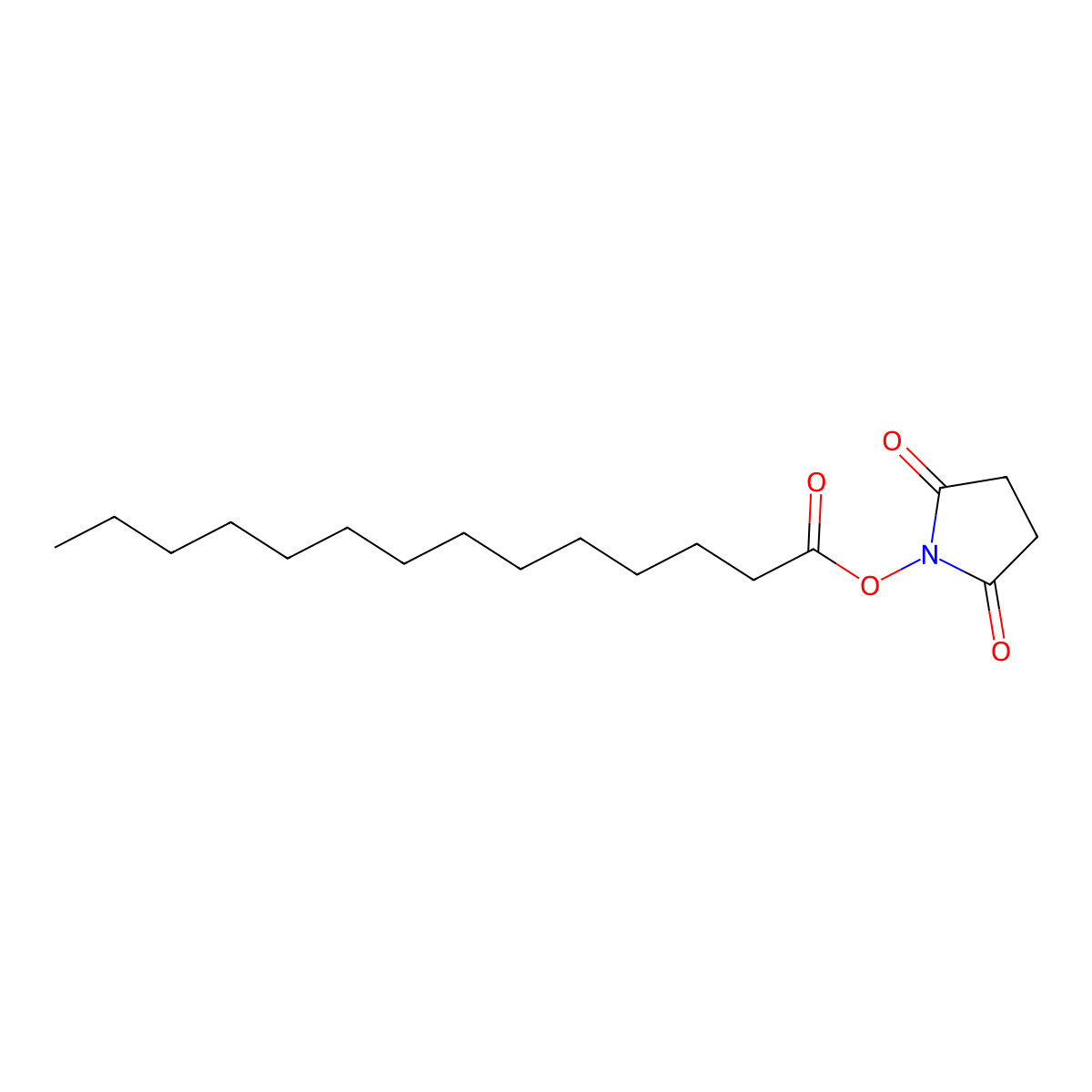 N-Succinimidyl Tetradecanoate molecular structure, CAS 69888-86-4