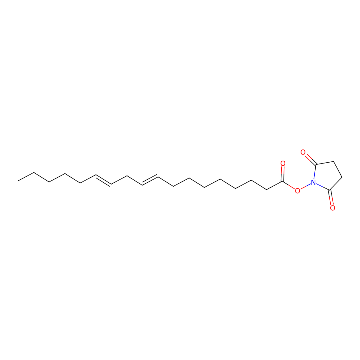 2,5-Dioxopyrrolidin-1-yl (9Z,12Z)-octadeca-9,12-dienoate molecular structure, CAS 69888-88-6