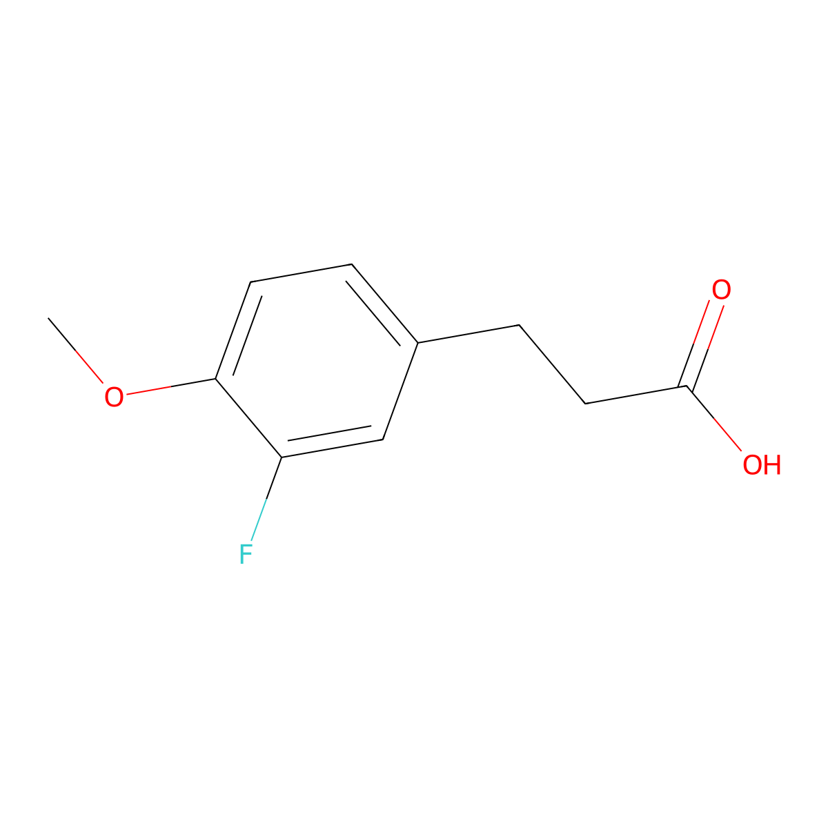 3-(3-Fluoro-4-methoxyphenyl)propionic acid molecular structure, CAS 69888-90-0