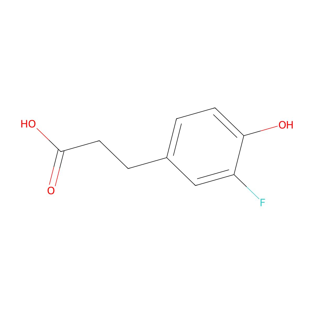 3-(3-Fluoro-4-hydroxyphenyl)propionic acid molecular structure, CAS 69888-91-1