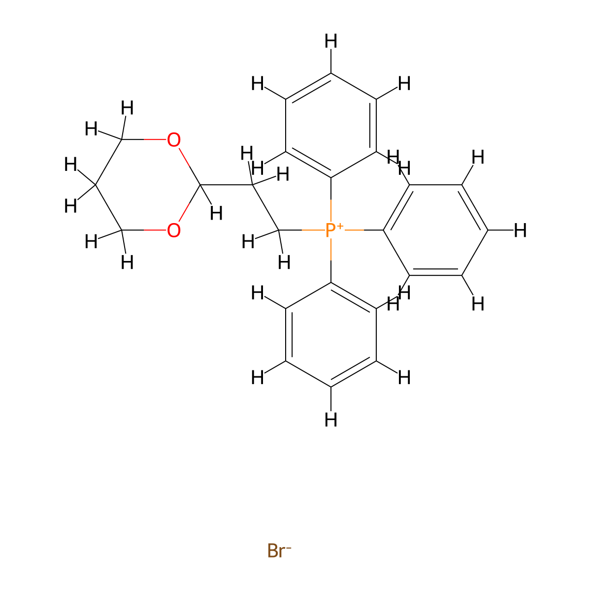 2-(1,3-Dioxan-2-yl)ethyltriphenylphosphonium bromide molecular structure, CAS 69891-92-5