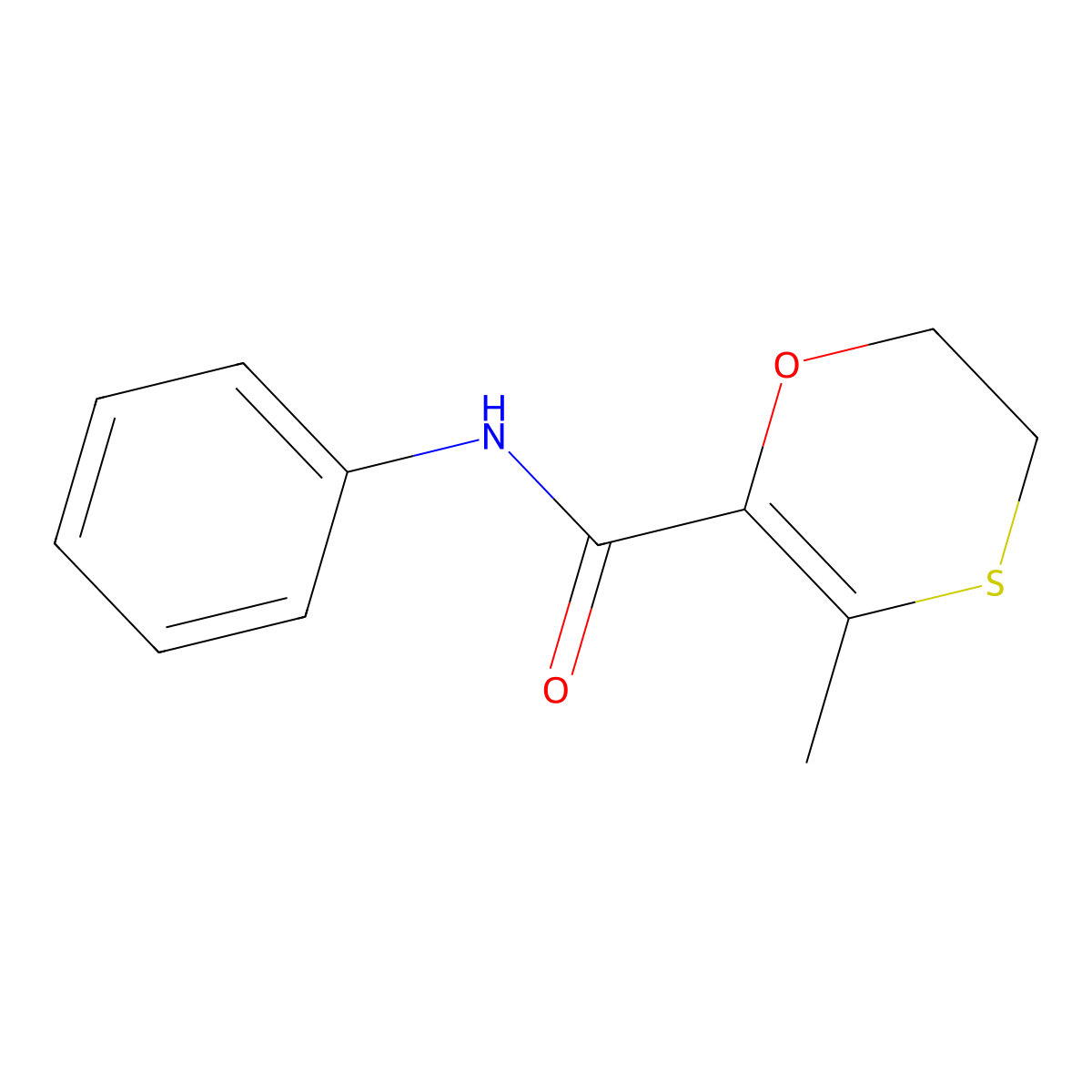 1,4-Oxathiin-2-carboxamide, 5,6-dihydro-3-methyl-N-phenyl- molecular structure, CAS 69892-02-0