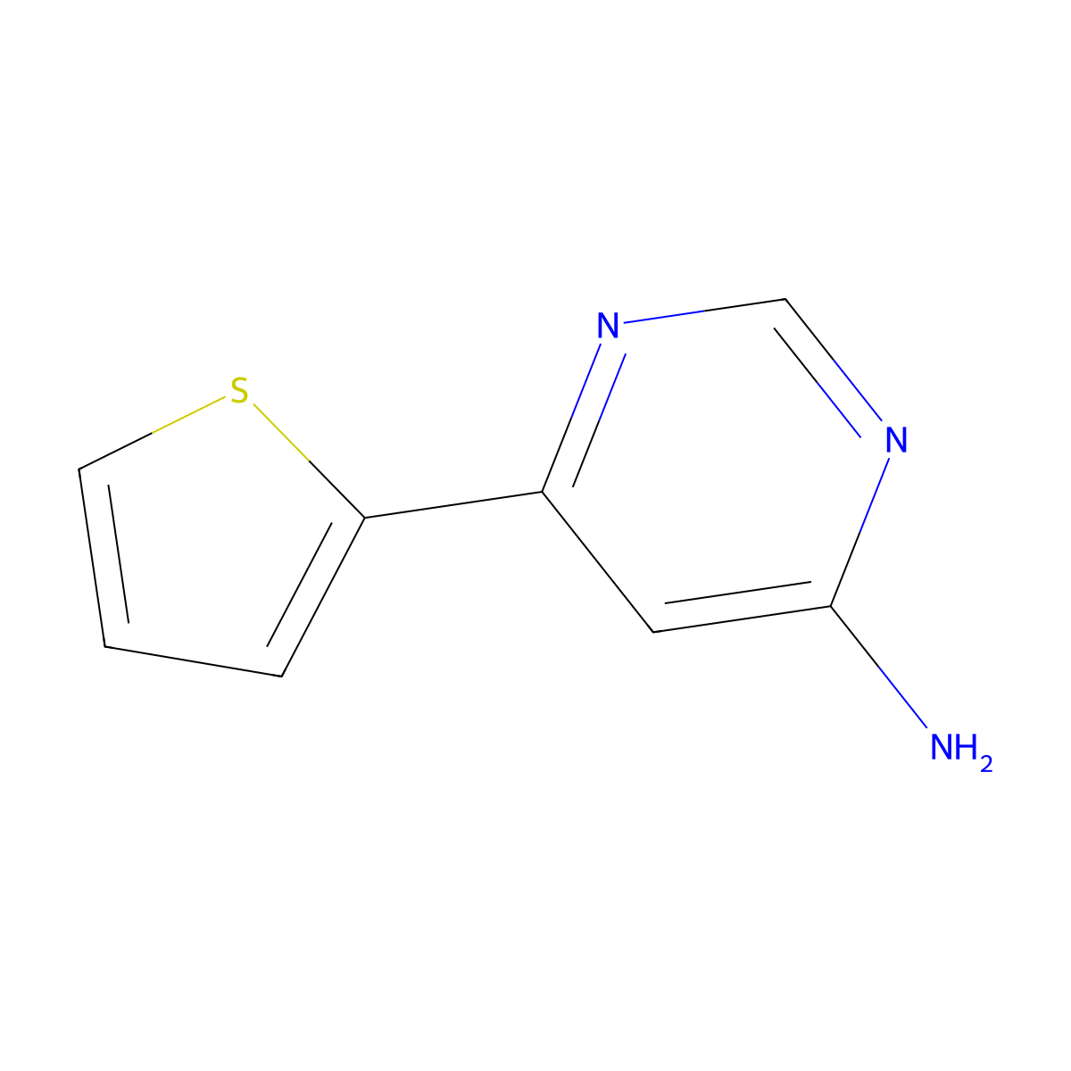 6-(Thiophen-2-yl)pyrimidin-4-amine molecular structure, CAS 698964-55-5