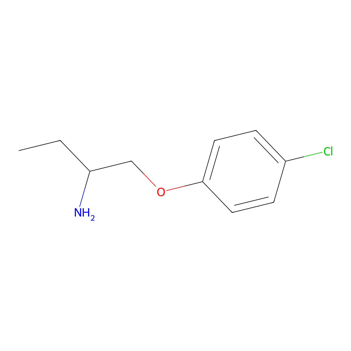 1-(4-Chlorophenoxy)butan-2-amine molecular structure, CAS 698970-67-1