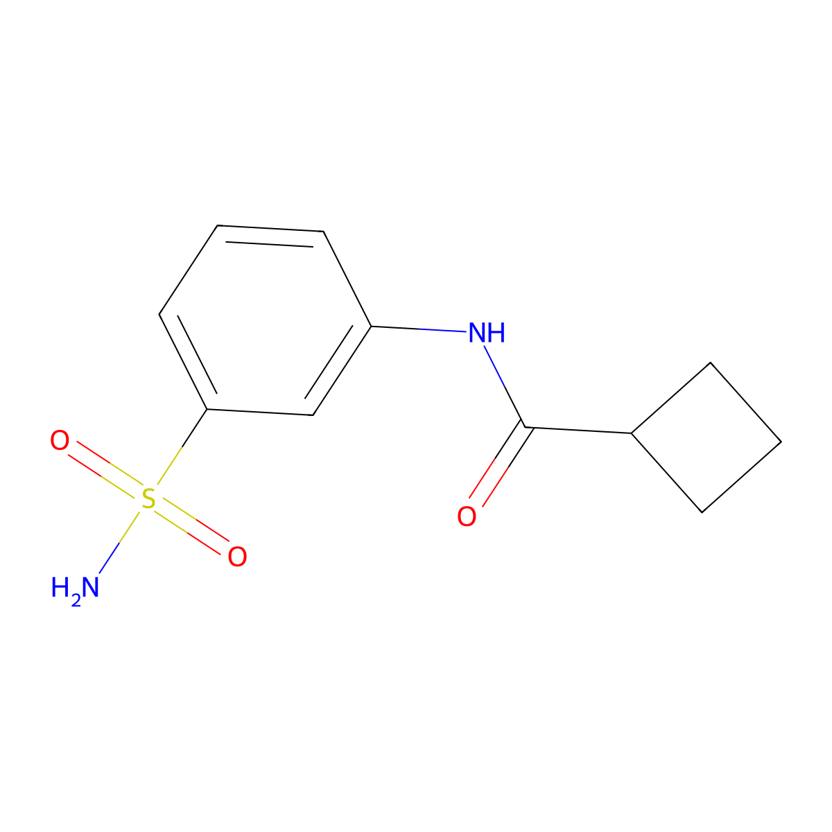 N-(3-sulfamoylphenyl)cyclobutanecarboxamide molecular structure, CAS 698974-64-0