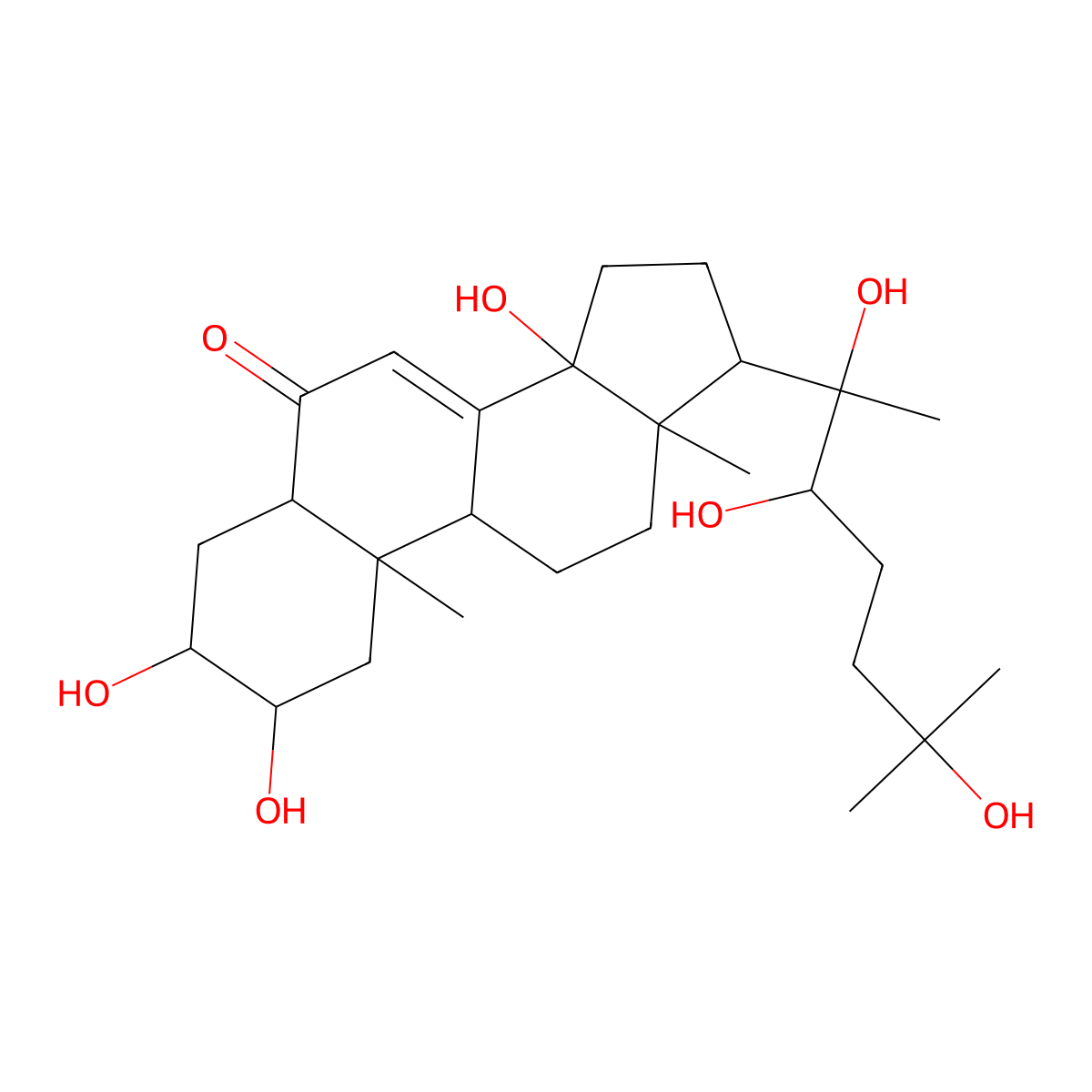 2,3,14,20,22,25-Hexahydroxycholest-7-en-6-one molecular structure, CAS 698975-64-3