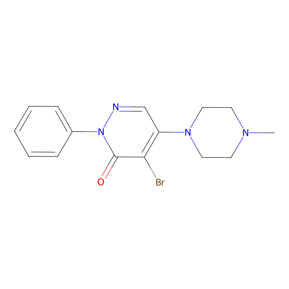 4-bromo-5-(4-methylpiperazin-1-yl)-2-phenylpyridazin-3(2H)-one molecular structure, CAS 698976-92-0