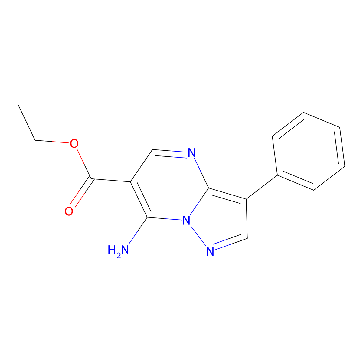 Ethyl 7-amino-3-phenylpyrazolo[1,5-a]pyrimidine-6-carboxylate molecular structure, CAS 698977-10-5