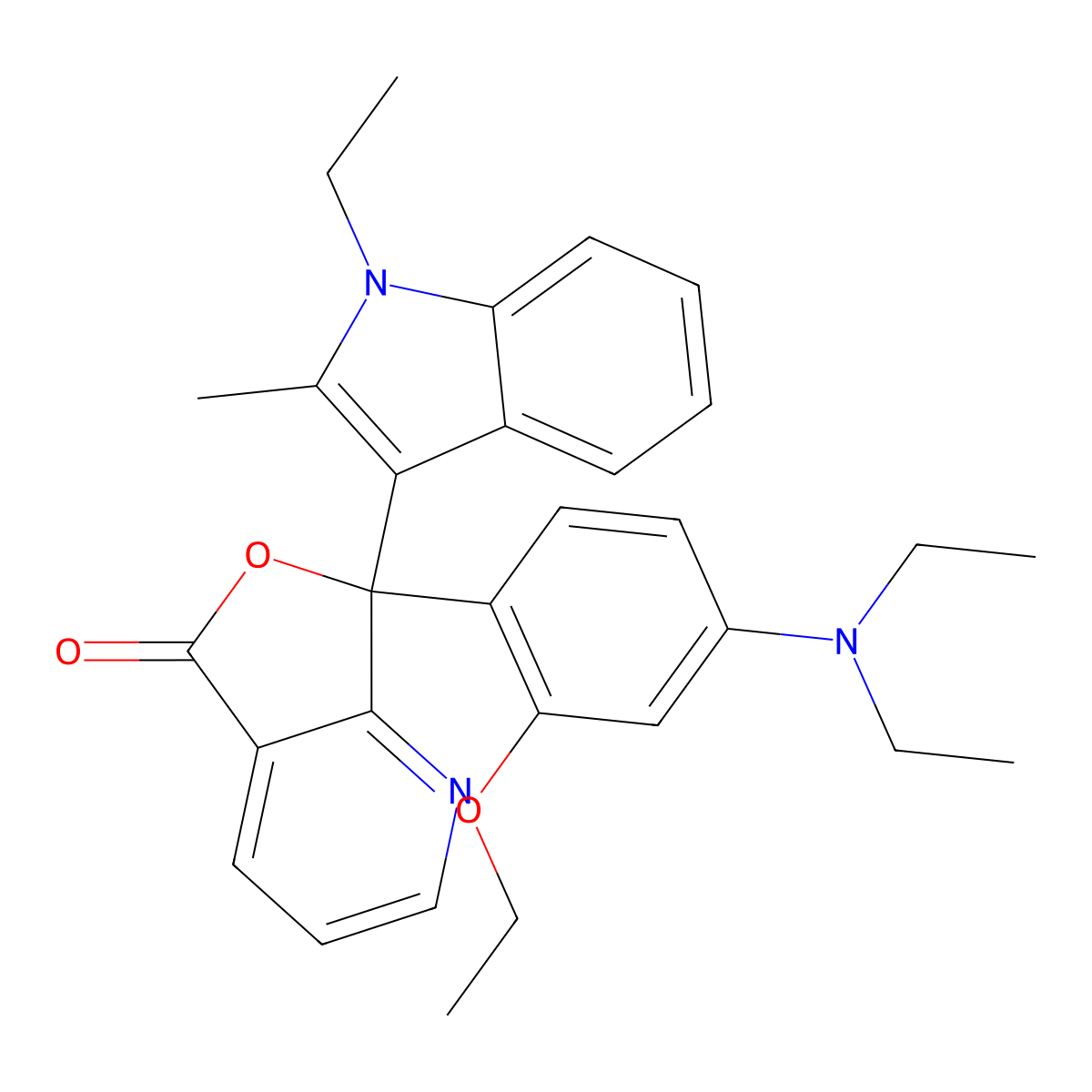 7-[4-(diethylamino)-2-ethoxyphenyl]-7-(1-ethyl-2-methyl-1H-indol-3-yl)furo[3,4-b]pyridin-5(7H)-one molecular structure, CAS 69898-40-4