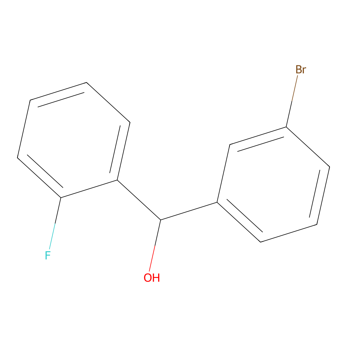 (3-Bromophenyl)(2-fluorophenyl)methanol molecular structure, CAS 698982-09-1