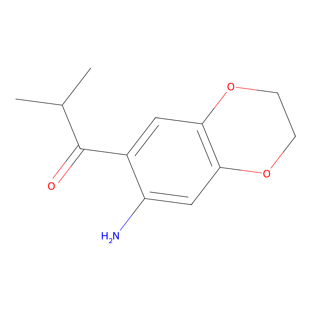 1-(6-Amino-2,3-dihydro-1,4-benzodioxin-7-yl)-2-methylpropan-1-one molecular structure, CAS 698982-17-1