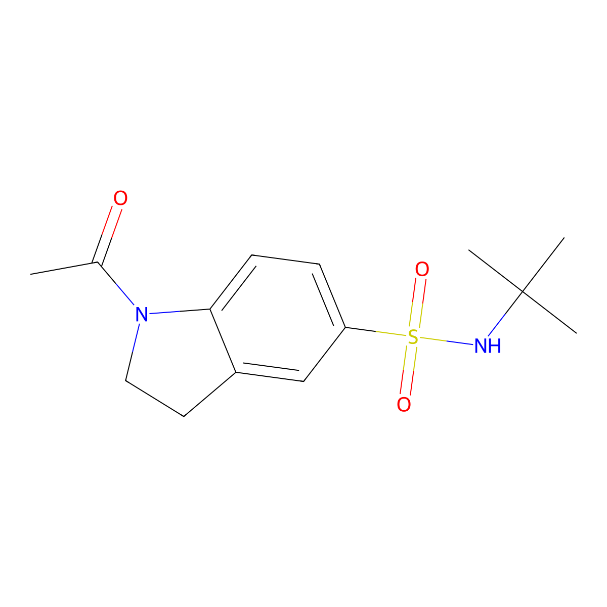 1-Acetyl-5-{[(tert-butyl)amino]sulfonyl}indoline molecular structure, CAS 698983-58-3