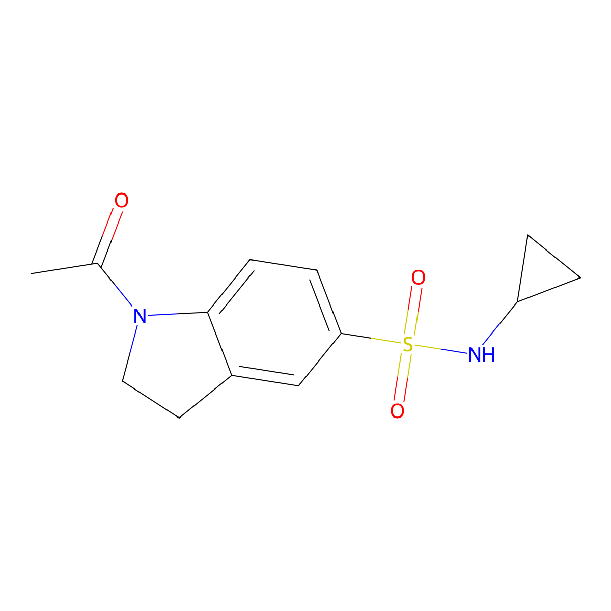 1-Acetyl-5-[(cyclopropylamino)sulfonyl]indoline molecular structure, CAS 698983-64-1