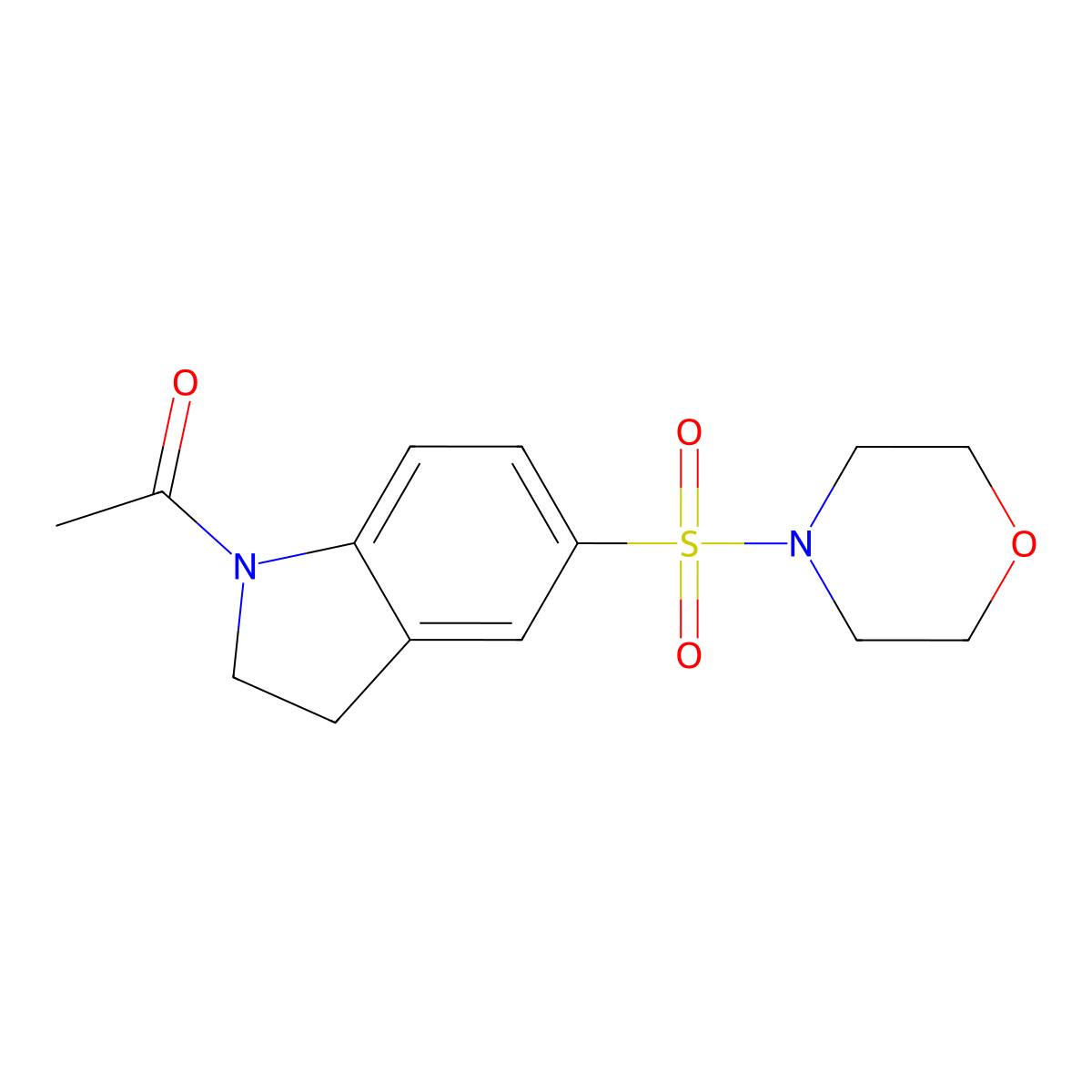 1-Acetyl-5-(morpholin-4-ylsulfonyl)indoline molecular structure, CAS 698983-77-6
