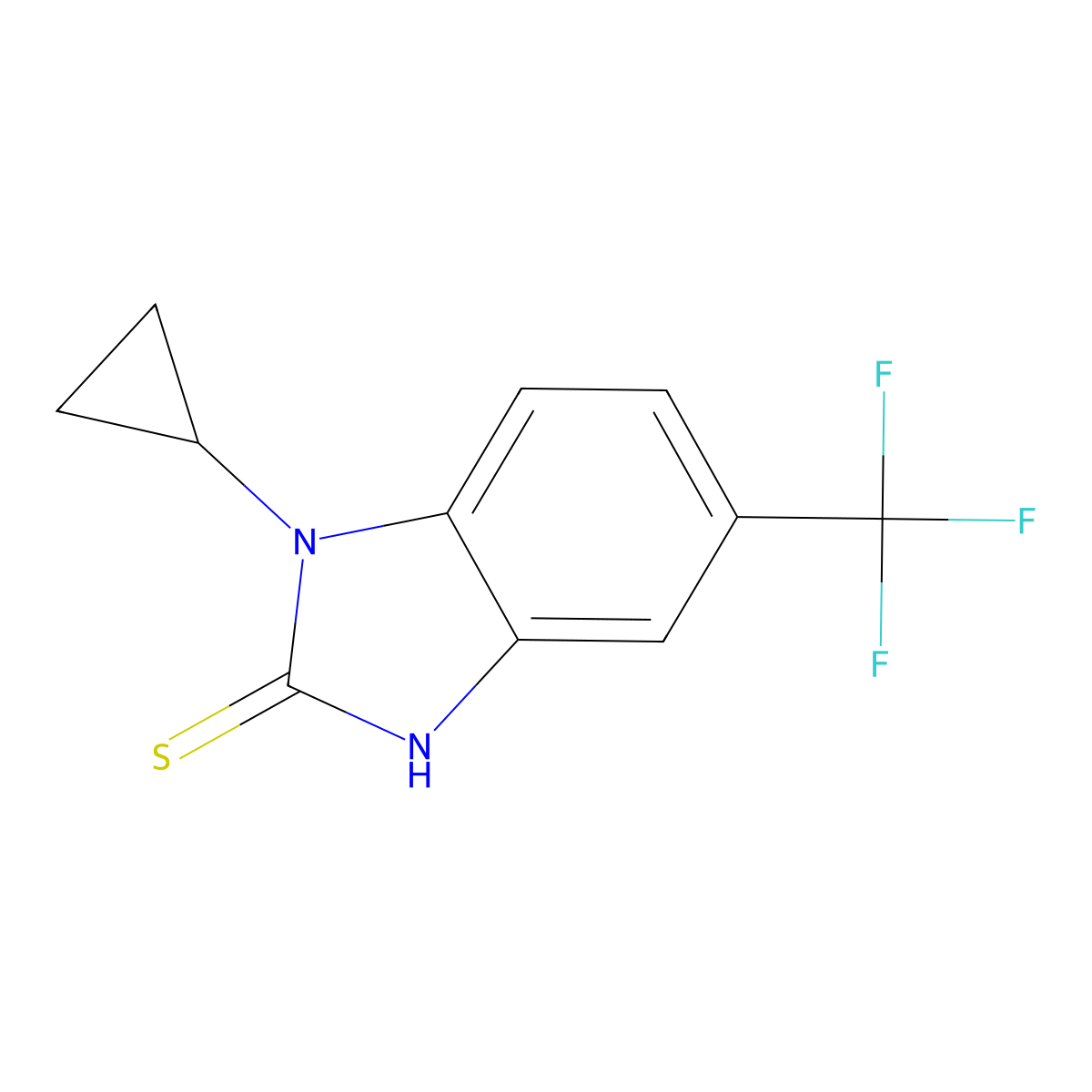 1-cyclopropyl-5-(trifluoromethyl)-1H-benzimidazole-2-thiol molecular structure, CAS 698984-22-4