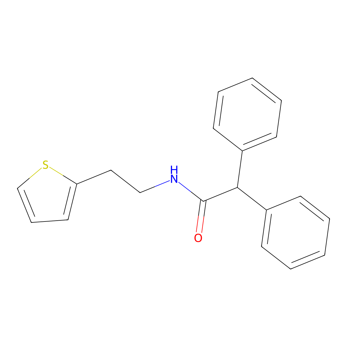2,2-diphenyl-N-(2-thiophen-2-ylethyl)acetamide molecular structure, CAS 698984-47-3