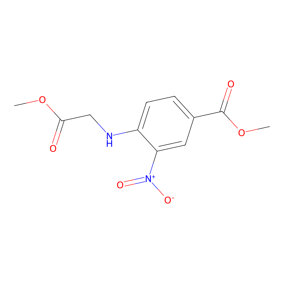 Methyl 4-((2-methoxy-2-oxoethyl)amino)-3-nitrobenzoate molecular structure, CAS 698985-06-7