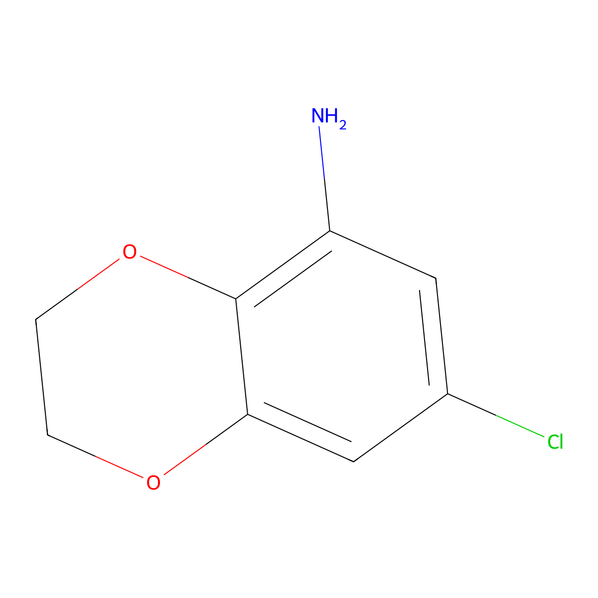 7-Chloro-2,3-dihydro-1,4-benzodioxin-5-amine molecular structure, CAS 698985-25-0