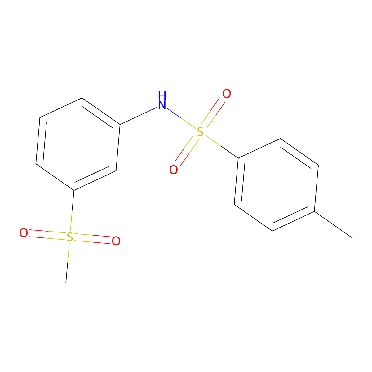 4-methyl-N-[3-(methylsulfonyl)phenyl]benzenesulfonamide molecular structure, CAS 698985-27-2