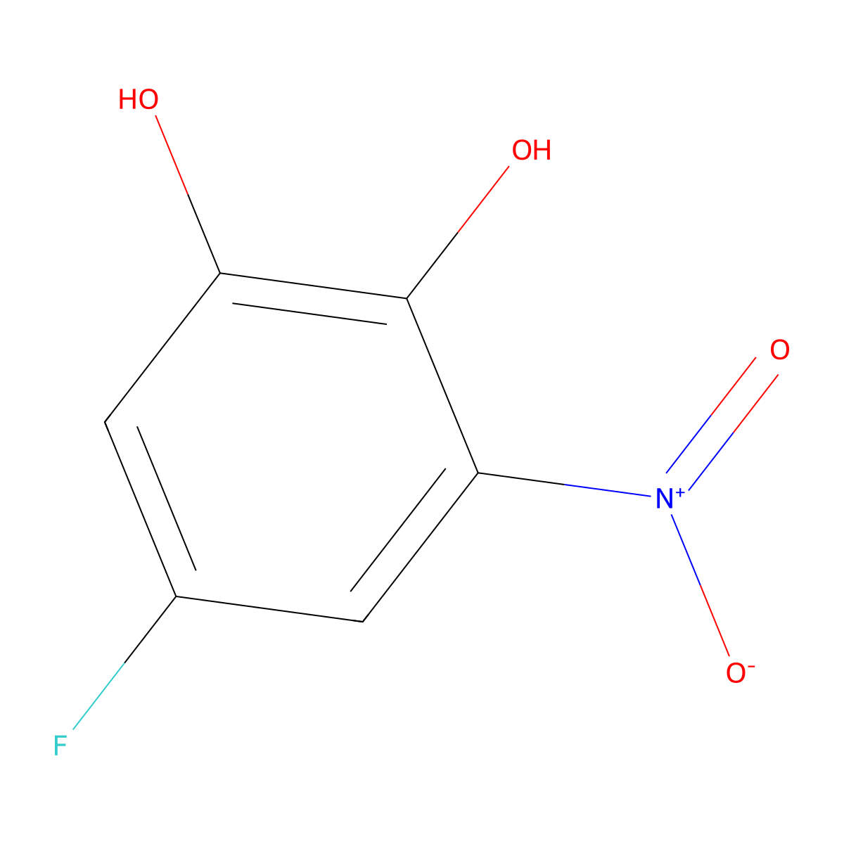 5-Fluoro-3-nitrobenzene-1,2-diol molecular structure, CAS 698985-45-4