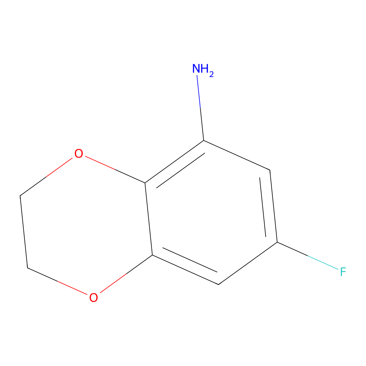7-Fluoro-2,3-dihydro-1,4-benzodioxin-5-amine molecular structure, CAS 698985-54-5
