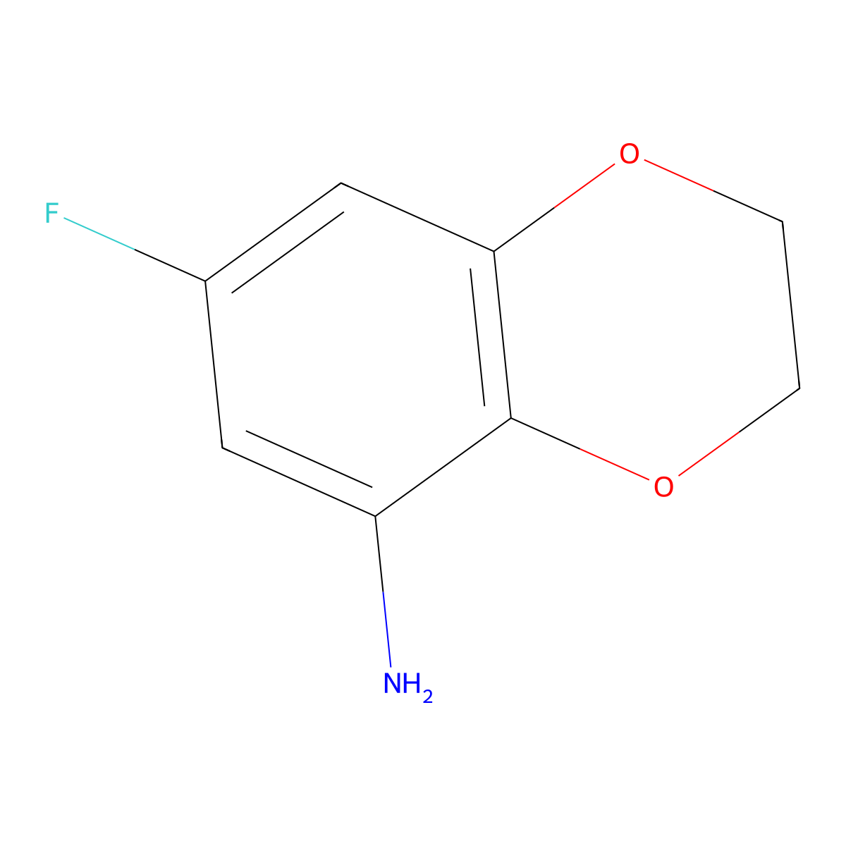 7-Fluoro-2,3-dihydro-1,4-benzodioxin-5-amine molecular structure, CAS 698985-54-5