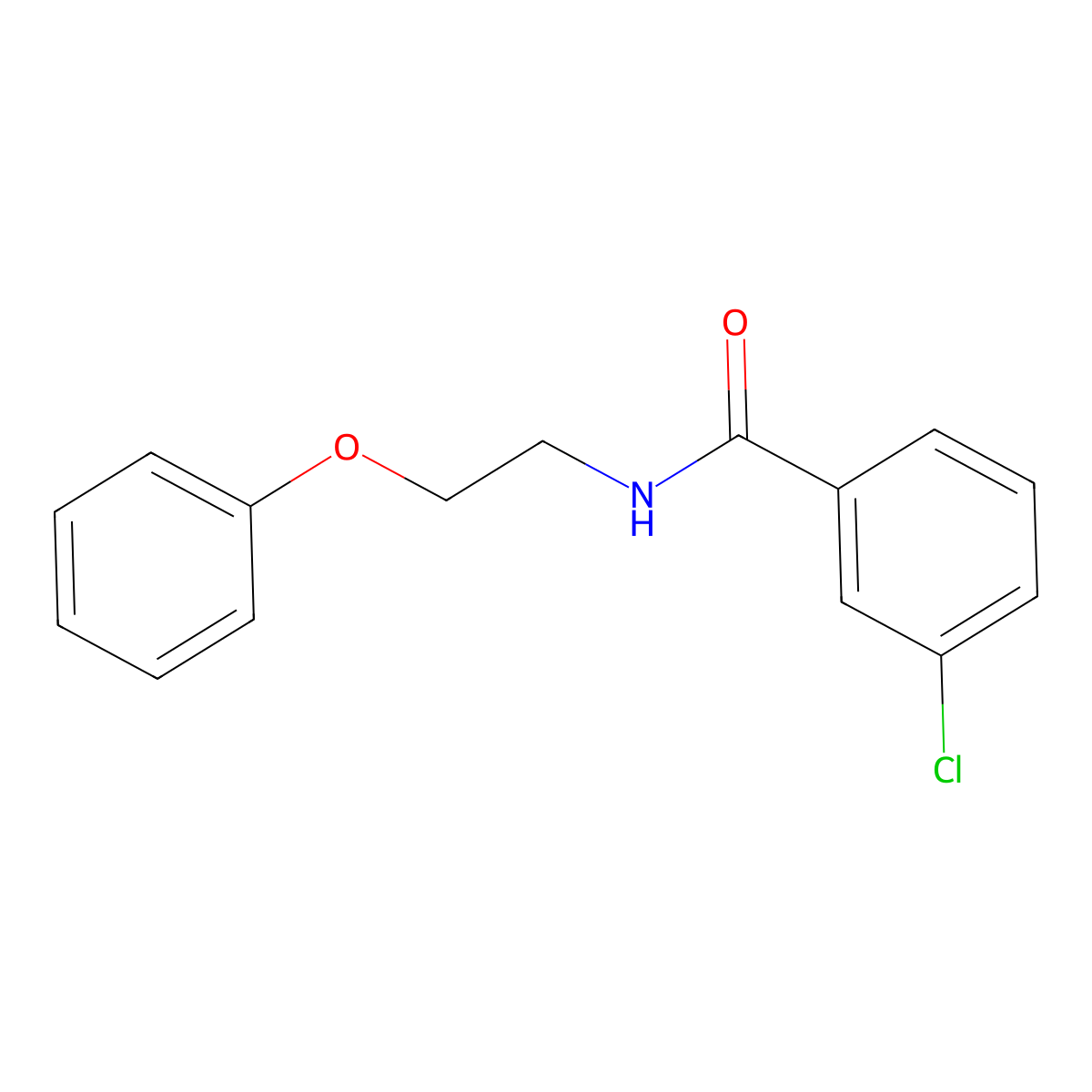 3-chloro-N-(2-phenoxyethyl)benzamide molecular structure, CAS 698985-94-3
