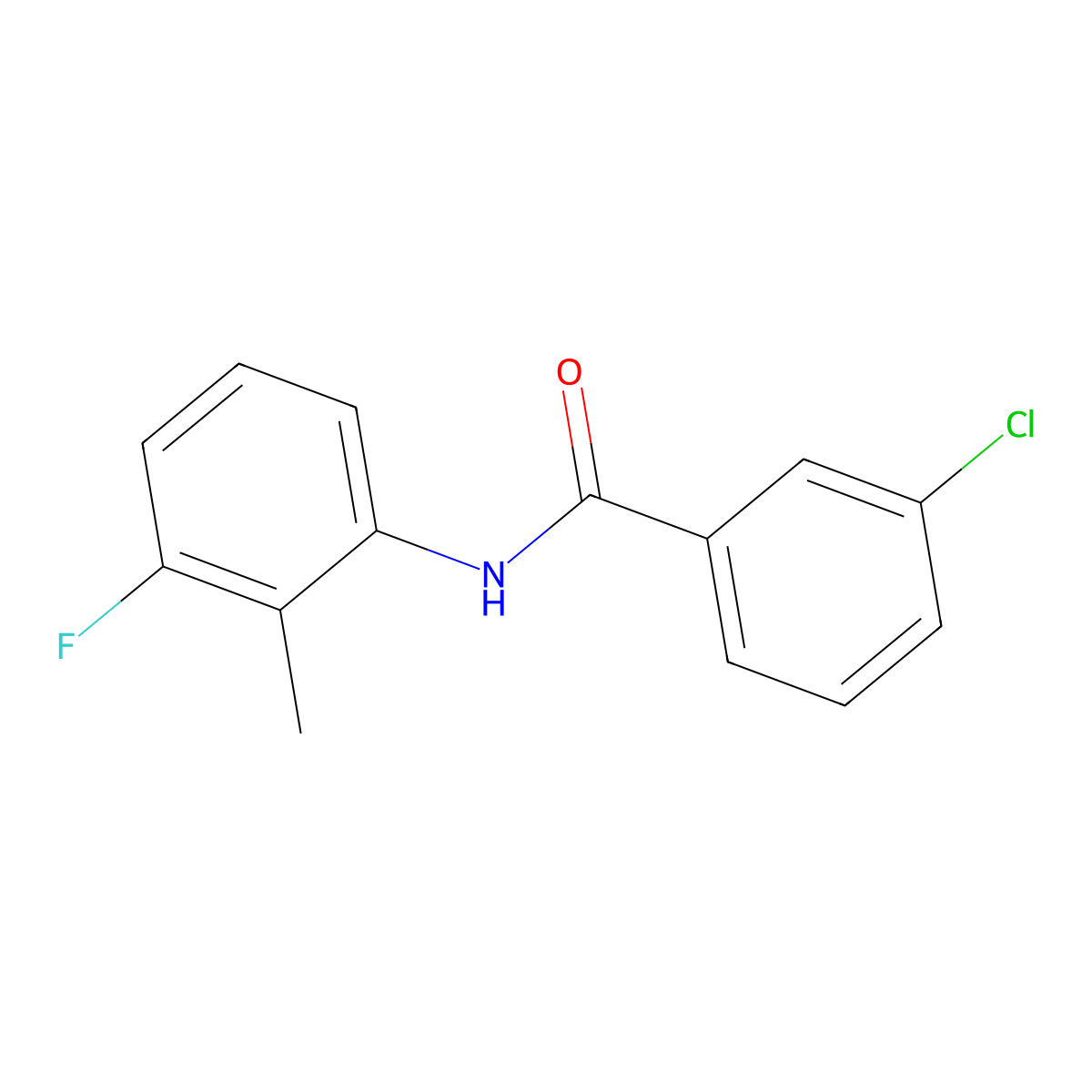 3-chloro-N-(3-fluoro-2-methylphenyl)benzamide molecular structure, CAS 698985-98-7
