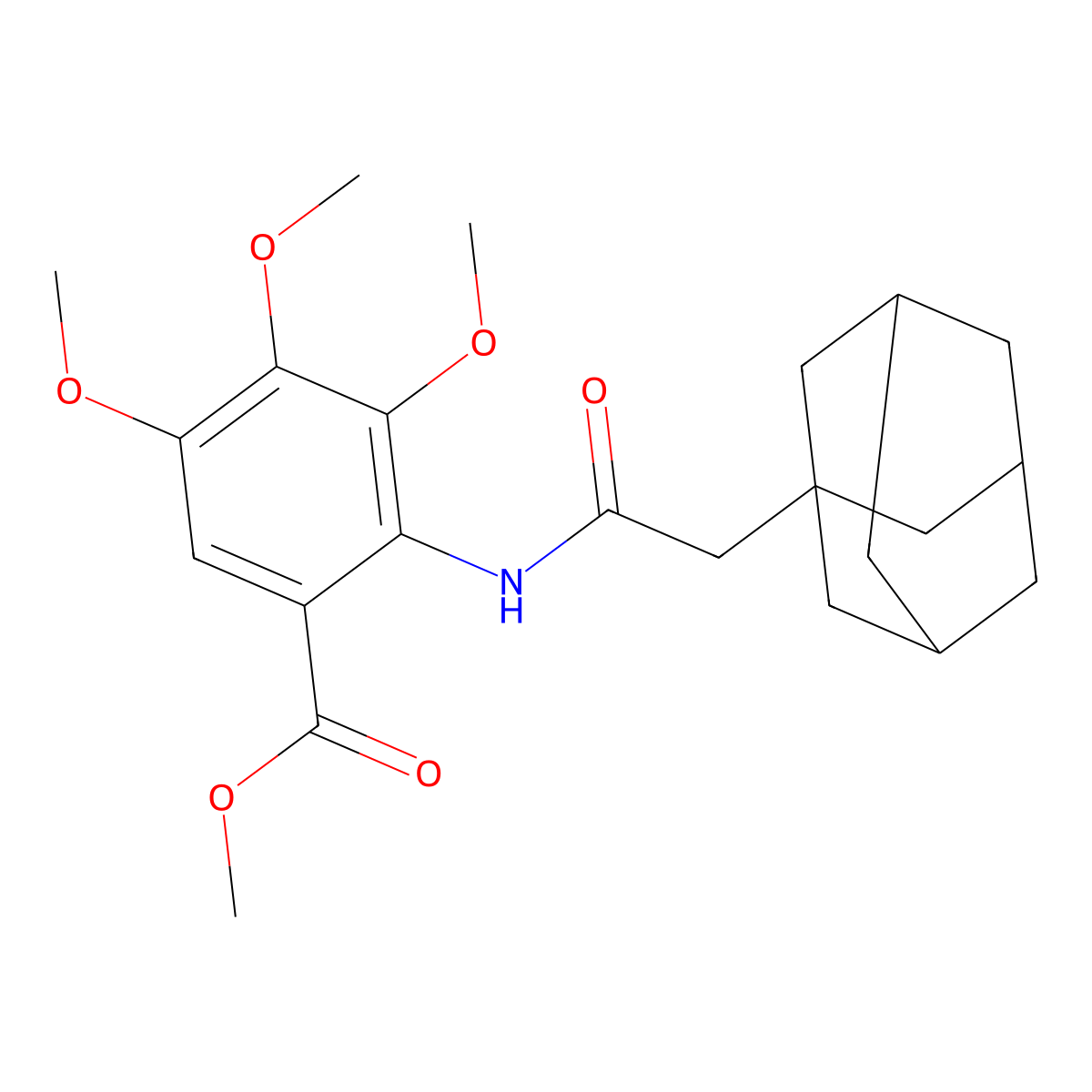 Methyl 2-[(1-adamantylacetyl)amino]-3,4,5-trimethoxybenzoate molecular structure, CAS 698986-11-7