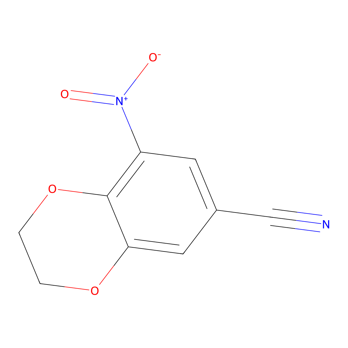 8-Nitro-2,3-dihydro-1,4-benzodioxine-6-carbonitrile molecular structure, CAS 698986-32-2