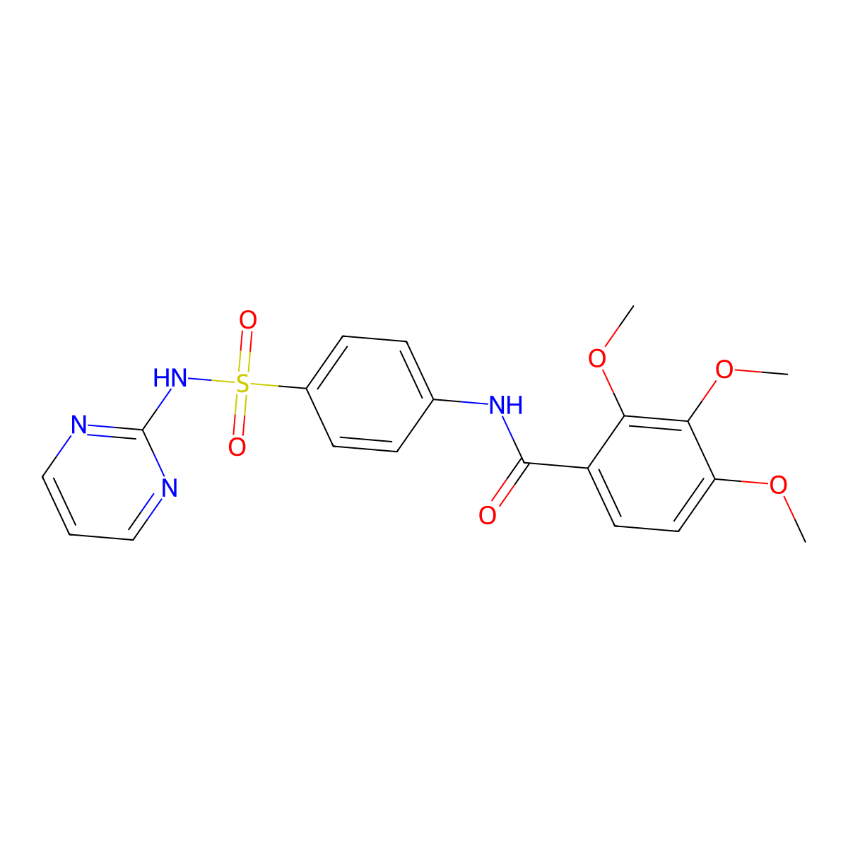 2,3,4-trimethoxy-N-{4-[(2-pyrimidinylamino)sulfonyl]phenyl}benzamide molecular structure, CAS 698987-40-5