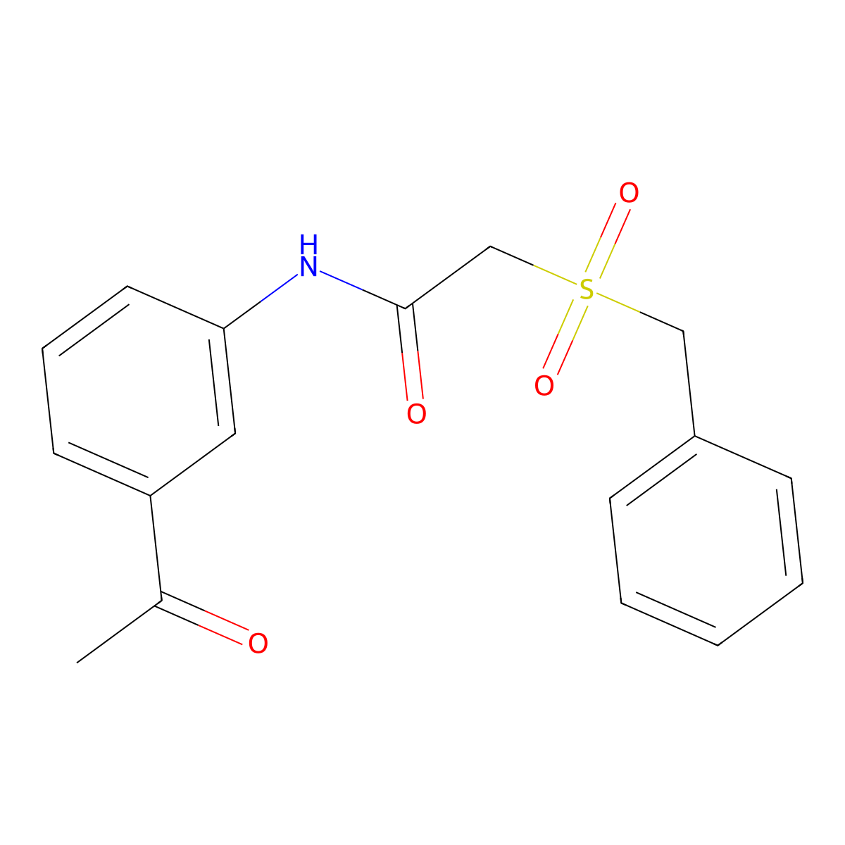 N-(3-acetylphenyl)-2-(benzylsulfonyl)acetamide molecular structure, CAS 698987-65-4