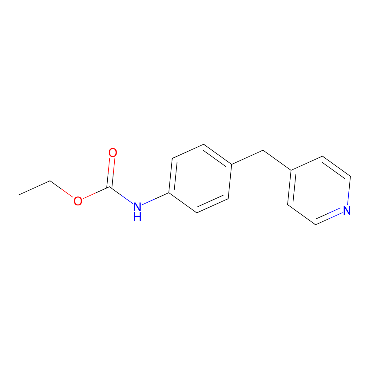 Ethyl 4-(4-pyridinylmethyl)phenylcarbamate molecular structure, CAS 698988-02-2