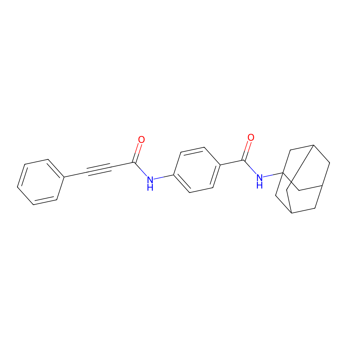 N-(1-adamantyl)-4-(3-phenylprop-2-ynoylamino)benzamide molecular structure, CAS 698988-66-8