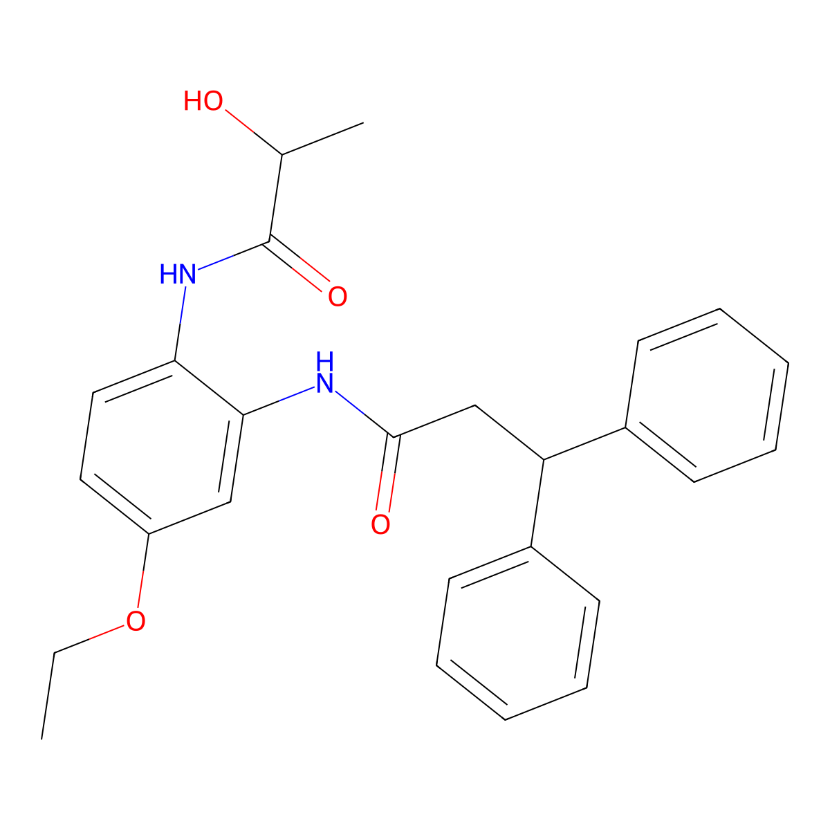 N-[5-ethoxy-2-(lactoylamino)phenyl]-3,3-diphenylpropanamide molecular structure, CAS 698988-77-1