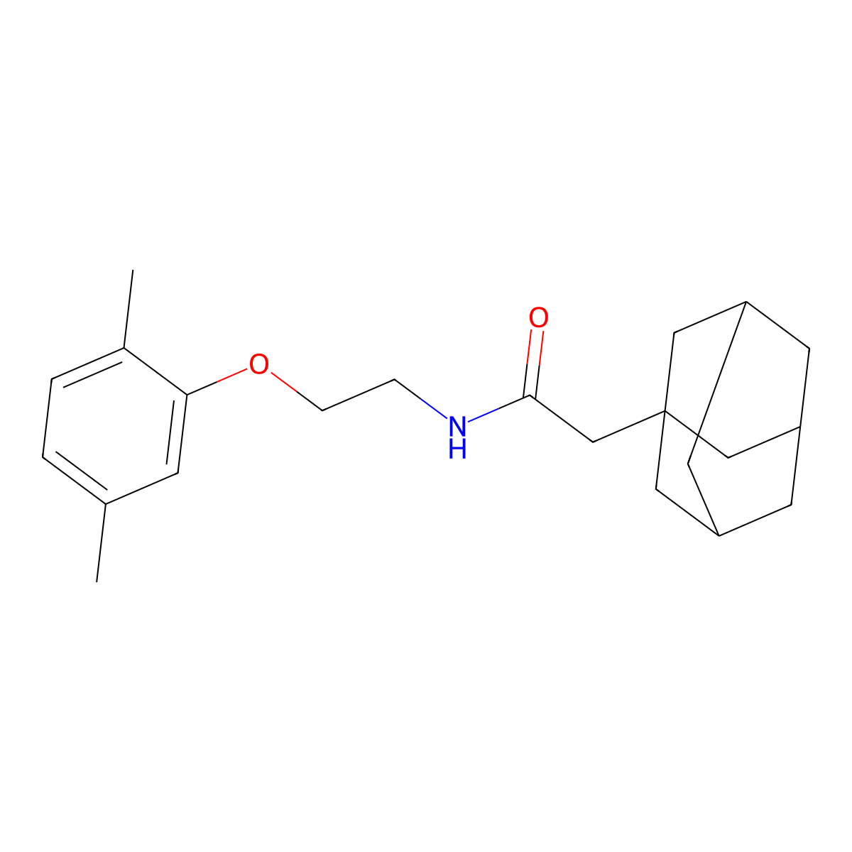2-(1-adamantyl)-N-[2-(2,5-dimethylphenoxy)ethyl]acetamide molecular structure, CAS 698990-03-3