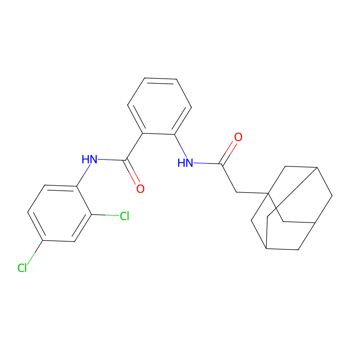 2-[[2-(1-adamantyl)acetyl]amino]-N-(2,4-dichlorophenyl)benzamide molecular structure, CAS 698990-08-8