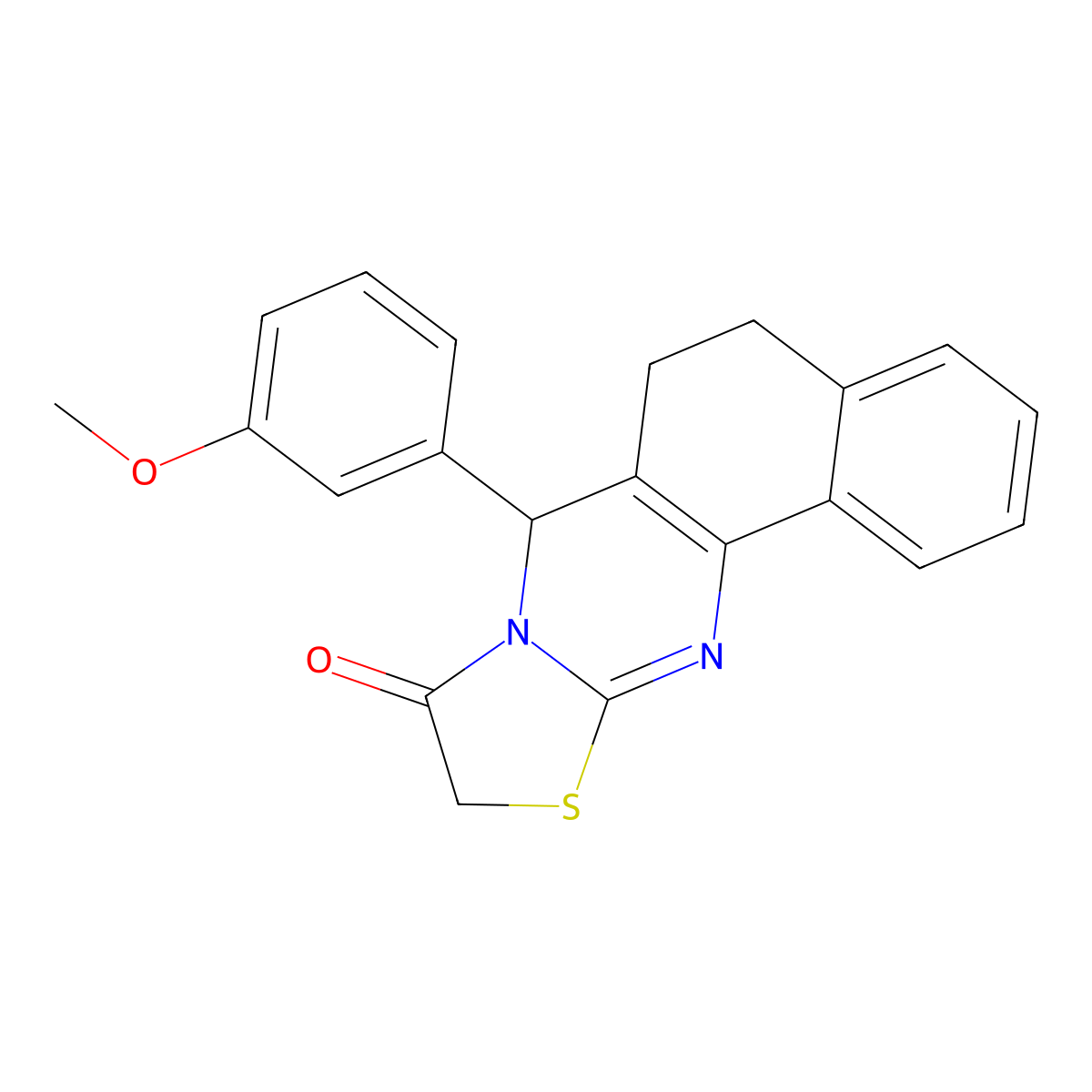 7-(3-methoxyphenyl)-7,10-dihydro-5H-benzo[h]thiazolo[2,3-b]quinazolin-9(6H)-one molecular structure, CAS 698990-09-9