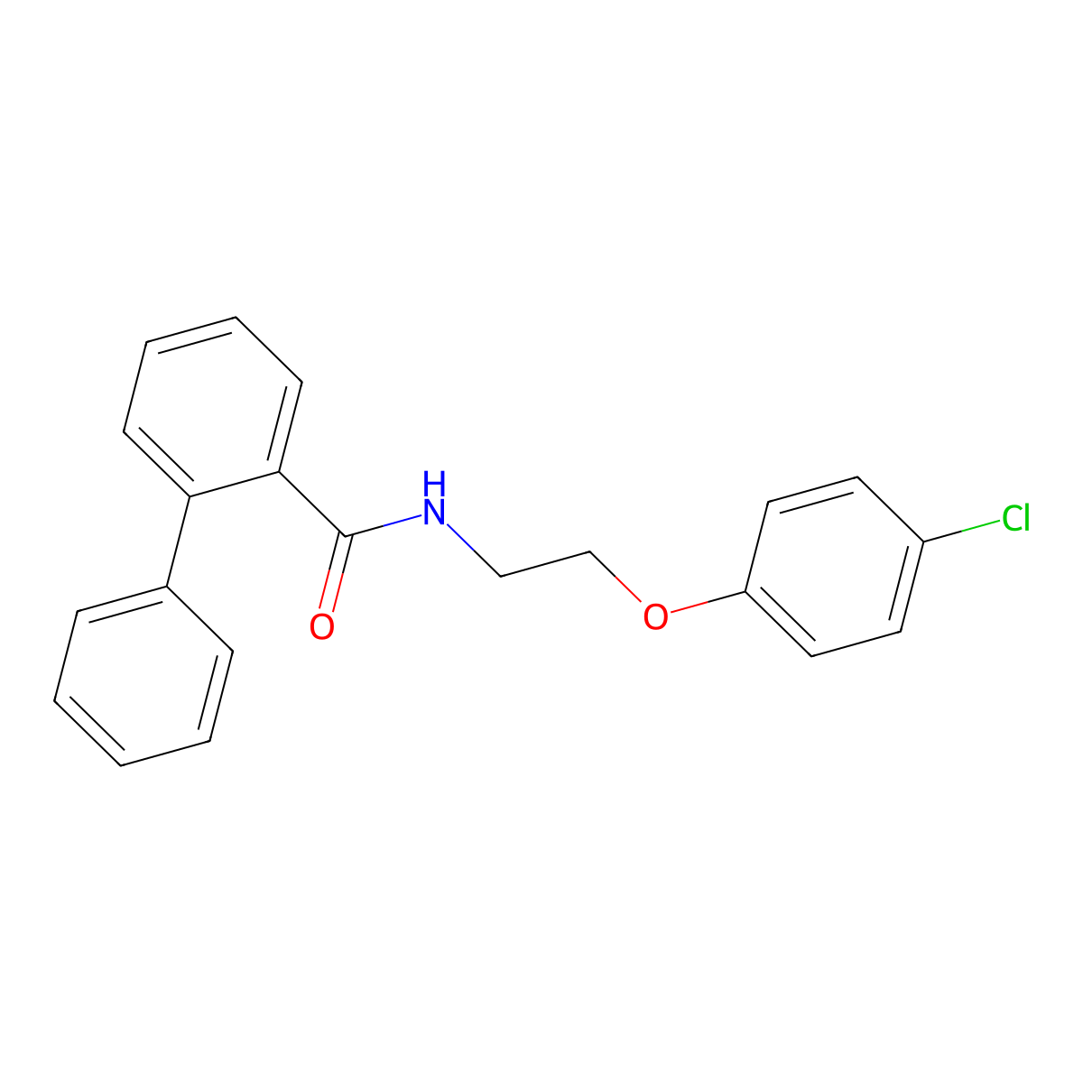 N-[2-(4-chlorophenoxy)ethyl]biphenyl-2-carboxamide molecular structure, CAS 698990-95-3