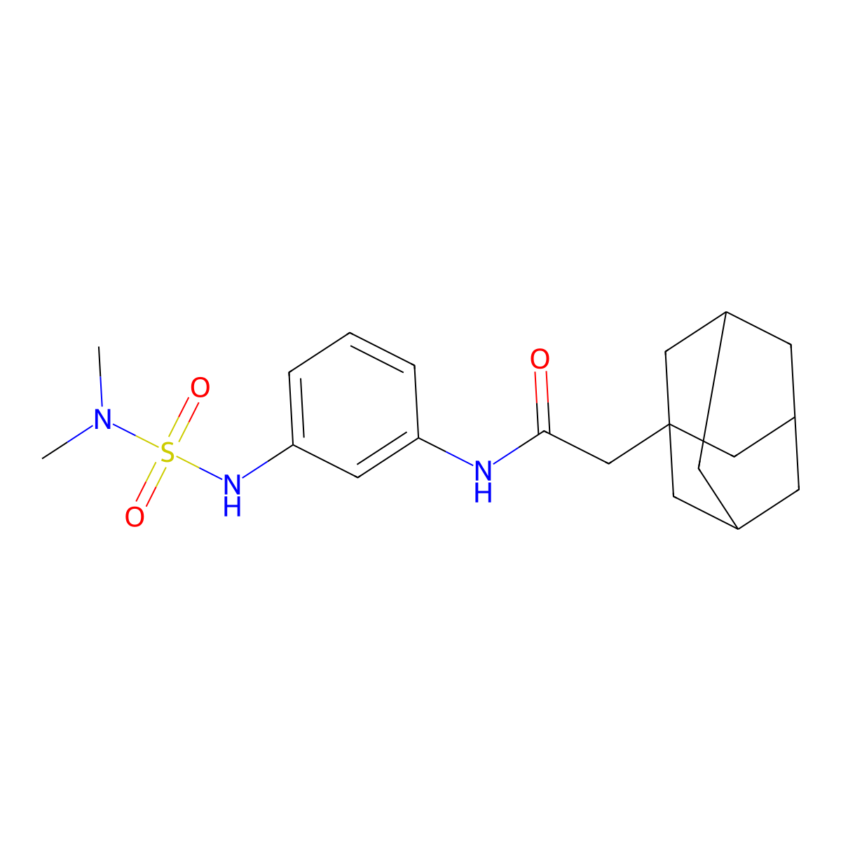 2-(1-adamantyl)-N-(3-{[(dimethylamino)sulfonyl]amino}phenyl)acetamide molecular structure, CAS 698991-07-0